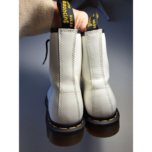 Dr. Martens White Patent Leather Boots 1460 Womens Size 7 Lace-Up NICE - Picture 5 of 11